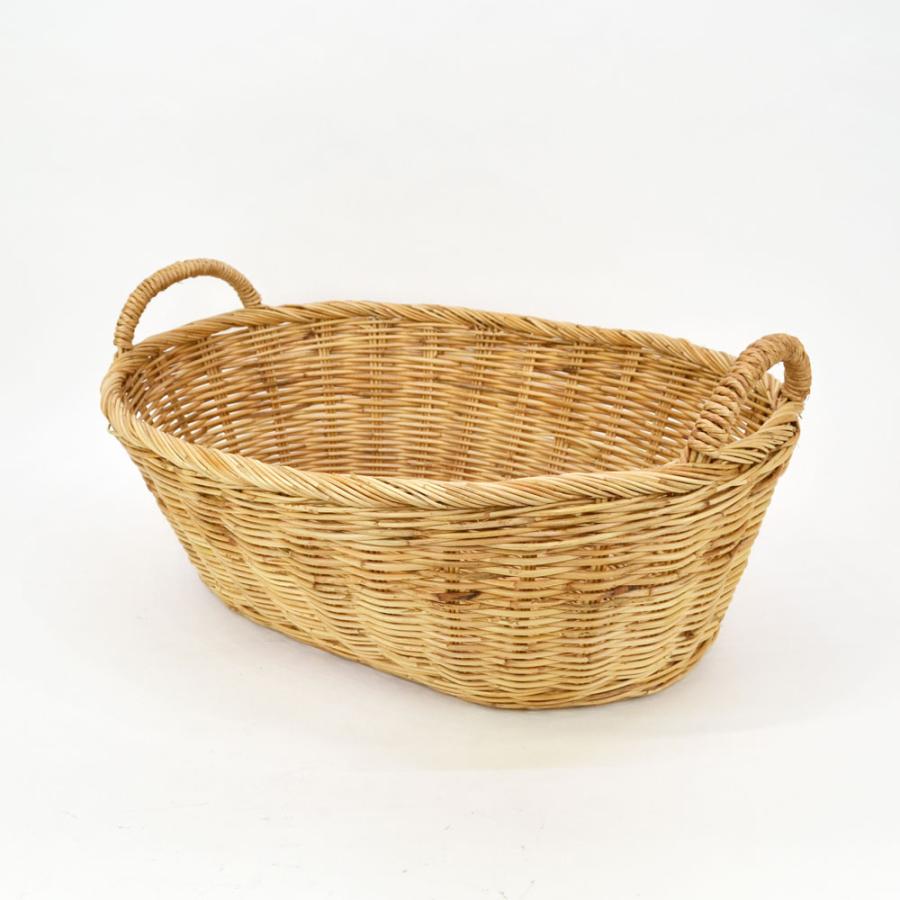 アンティーク　バスケット　楕円　オーバル　籐　　ラタン アンティーク雑貨｜バスケット｜籐（ラタン）｜オーバル(楕円)型