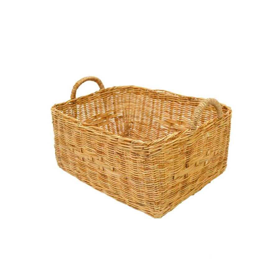ラタン製バスケット ラタン製 収納ボックス スクエア 四角かご バスケット 籐