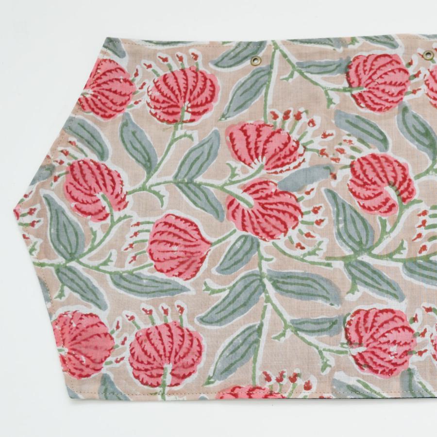 花柄 籠 刺繍ロゴリバーシブルかごバッグカバー L AP×NV 花柄 : ラタンハウス
