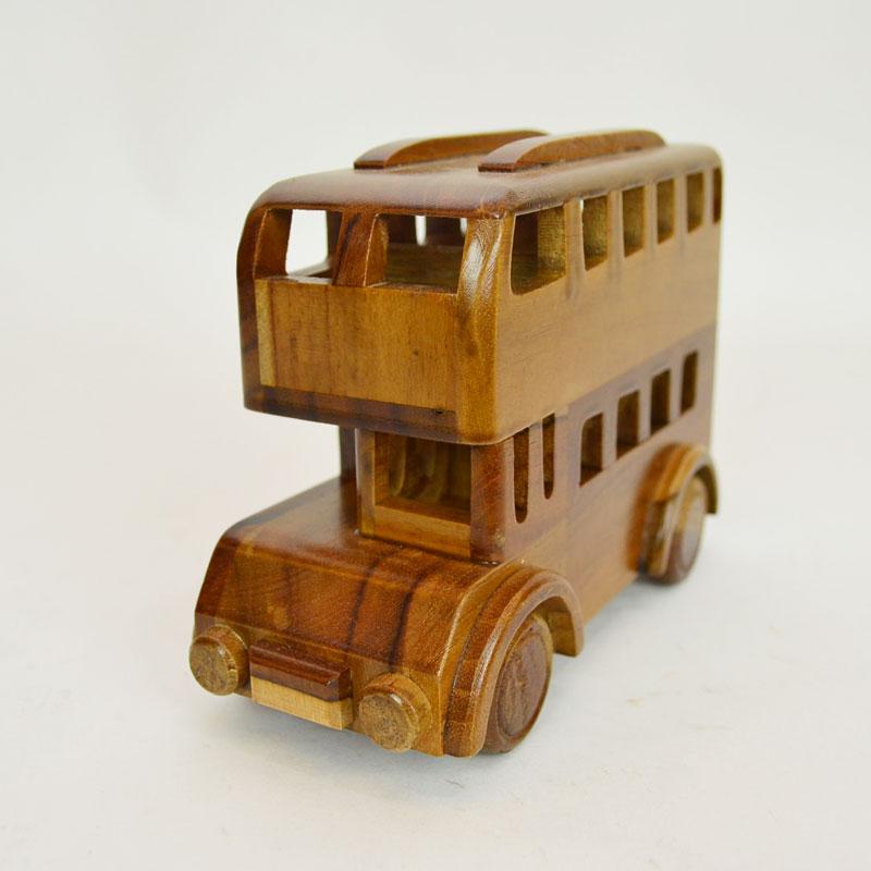 ウッドビークル 2階建てバス 木製 乗り物 おもちゃ 木の車｜rattanhouse｜12