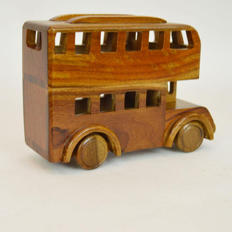 ウッドビークル 2階建てバス 木製 乗り物 おもちゃ 木の車｜rattanhouse｜15