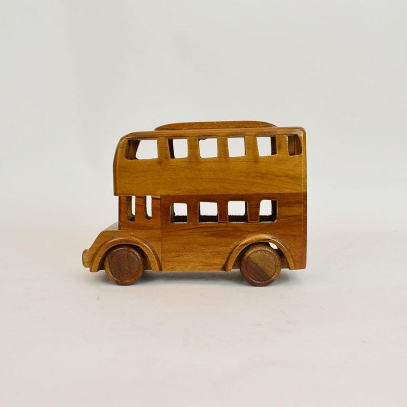 ウッドビークル 2階建てバス 木製 乗り物 おもちゃ 木の車｜rattanhouse｜03