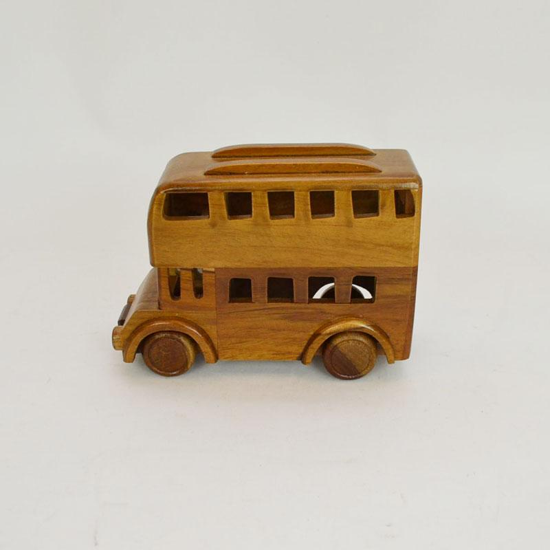 ウッドビークル 2階建てバス 木製 乗り物 おもちゃ 木の車｜rattanhouse｜09