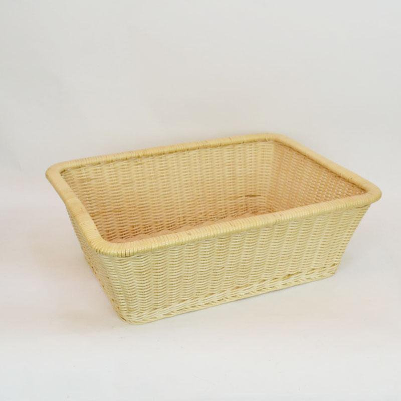 脱衣かご ラタン スクエア 籐かご ランドリーバスケット 籠 : ラタン