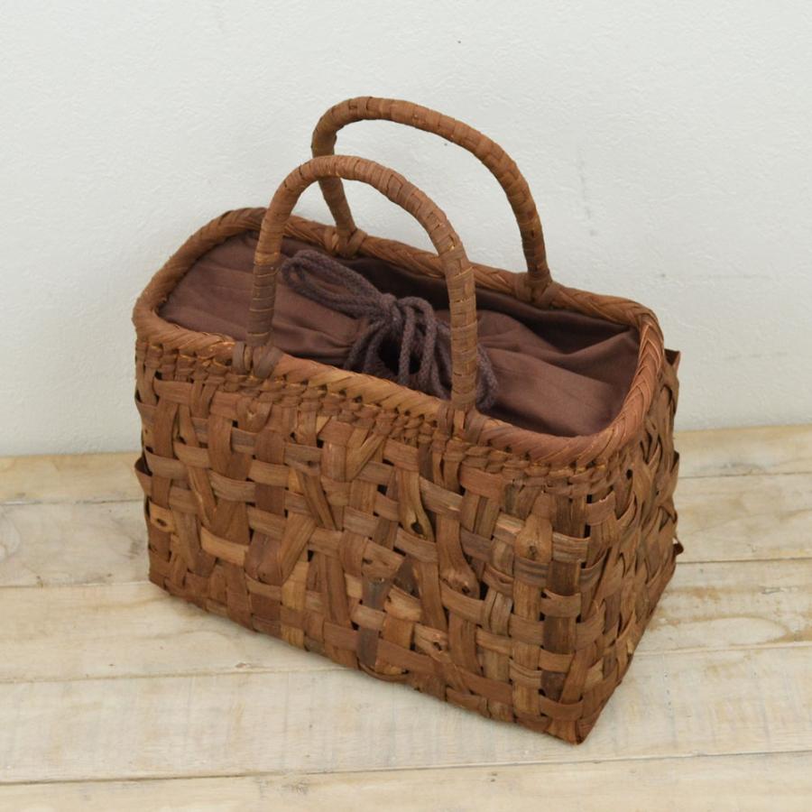 美品 山葡萄かご 網代 カトラリー 国産 作家物 天然素材 日本製 高級素材 山葡萄バッグ 櫓 かごバッグ 網代編み 熟練 職人 : ラタン