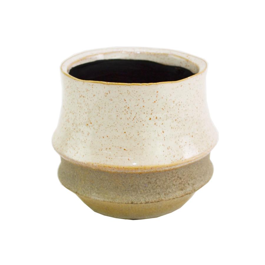 陶器鉢 ツートンポット ホワイト M 粉引 ポタリー ミニ鉢 : ラタン