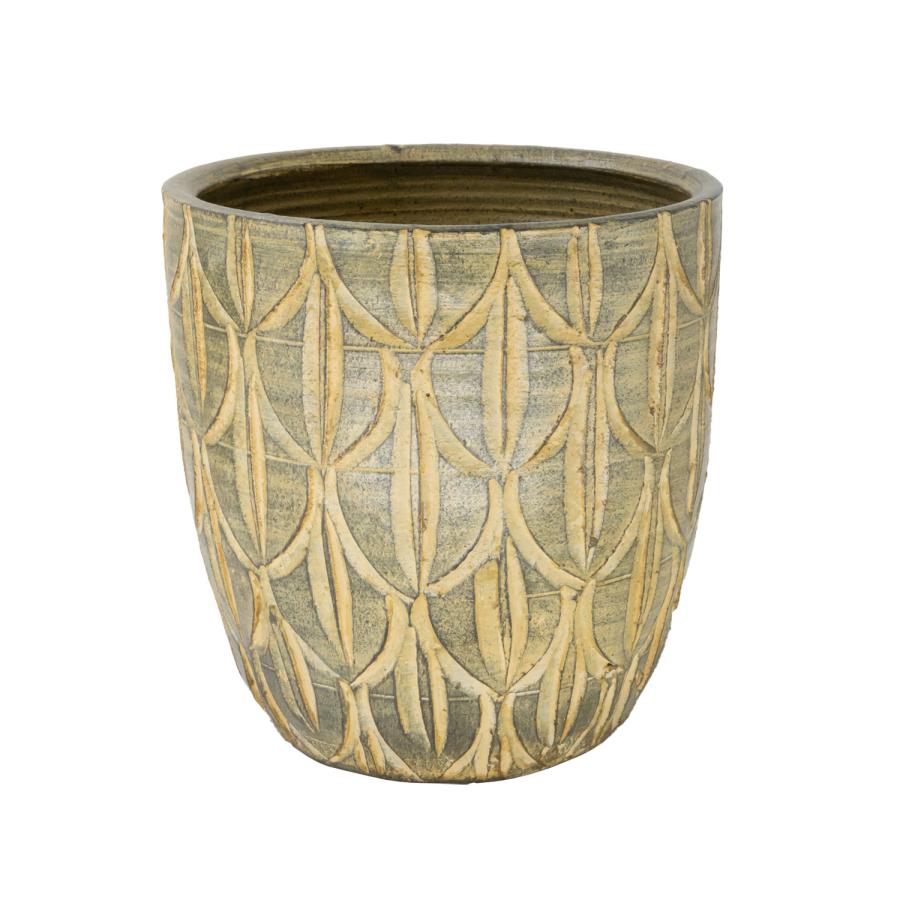 カラーテラコッタ鉢 植木鉢 シェーン M プランター 10号 : ラタン