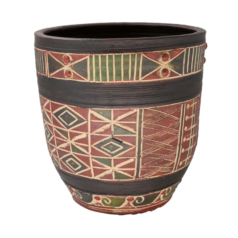 カラーテラコッタ植木鉢 プランター ナスカ L 12号 黒 | 