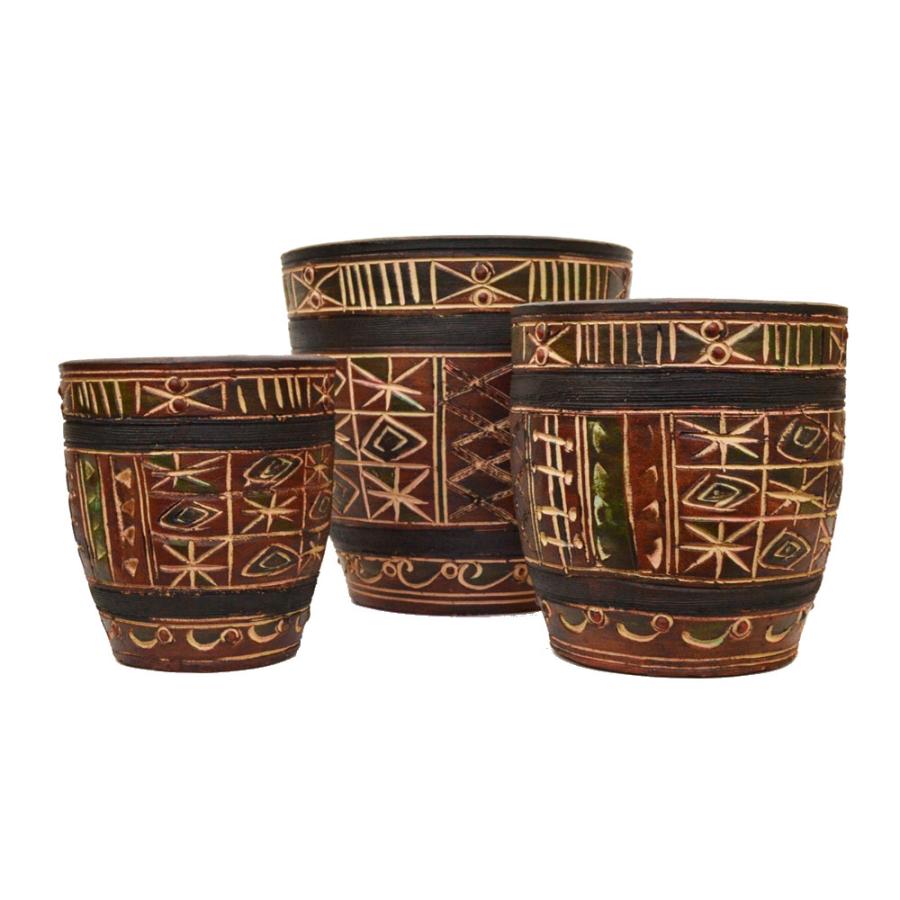 カラーテラコッタ植木鉢 プランター ナスカ L 12号 黒 |  | 06