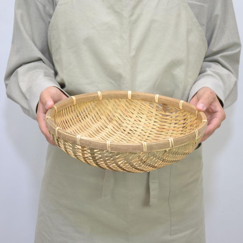 盛篭（ござ目）（竹製品） 竹製 ござ目 竹ざる 深型 L 皮竹材料 深ざる 30cm : ラタン