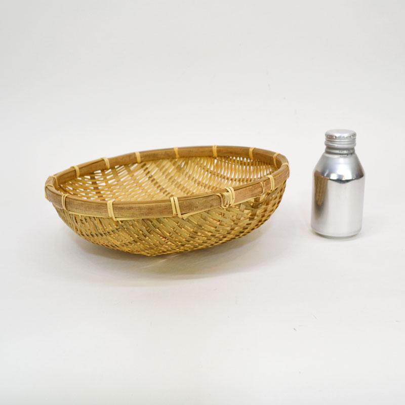 竹製 ござ目 竹ざる 深型 L 皮竹材料 深ざる 30cm : ラタン