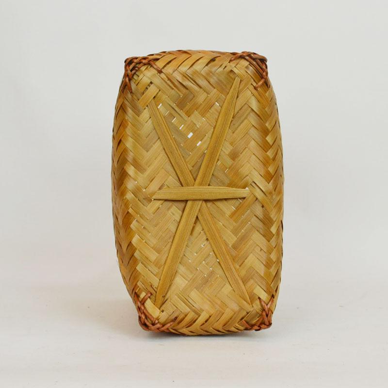 竹籠　かごバッグ　２８×２３×１３ 市場かご 市場籠 よこ型L 竹かご 皮竹 外皮 竹かごバッグ