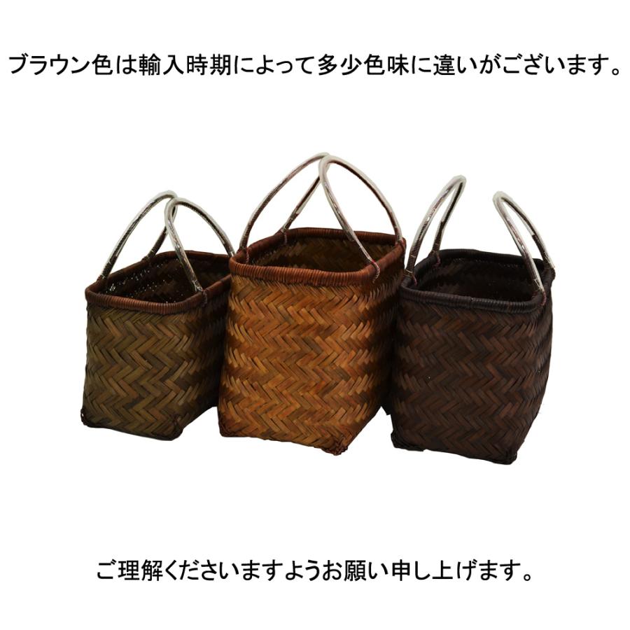 竹製 市場かご よこ型L ブラウン 横長 竹かごバッグ 籠 : ラタンハウス