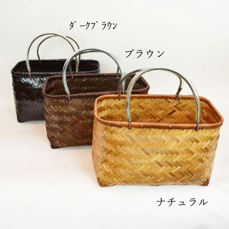 竹製 市場かご よこ型M ナチュラル 横長 竹かごバッグ : ラタンハウス