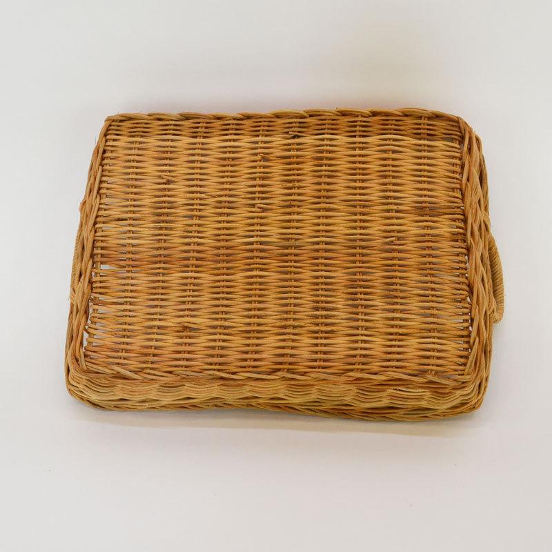 ラタン製 取手付きかご 長角 バスケット L パントレー : ラタンハウス