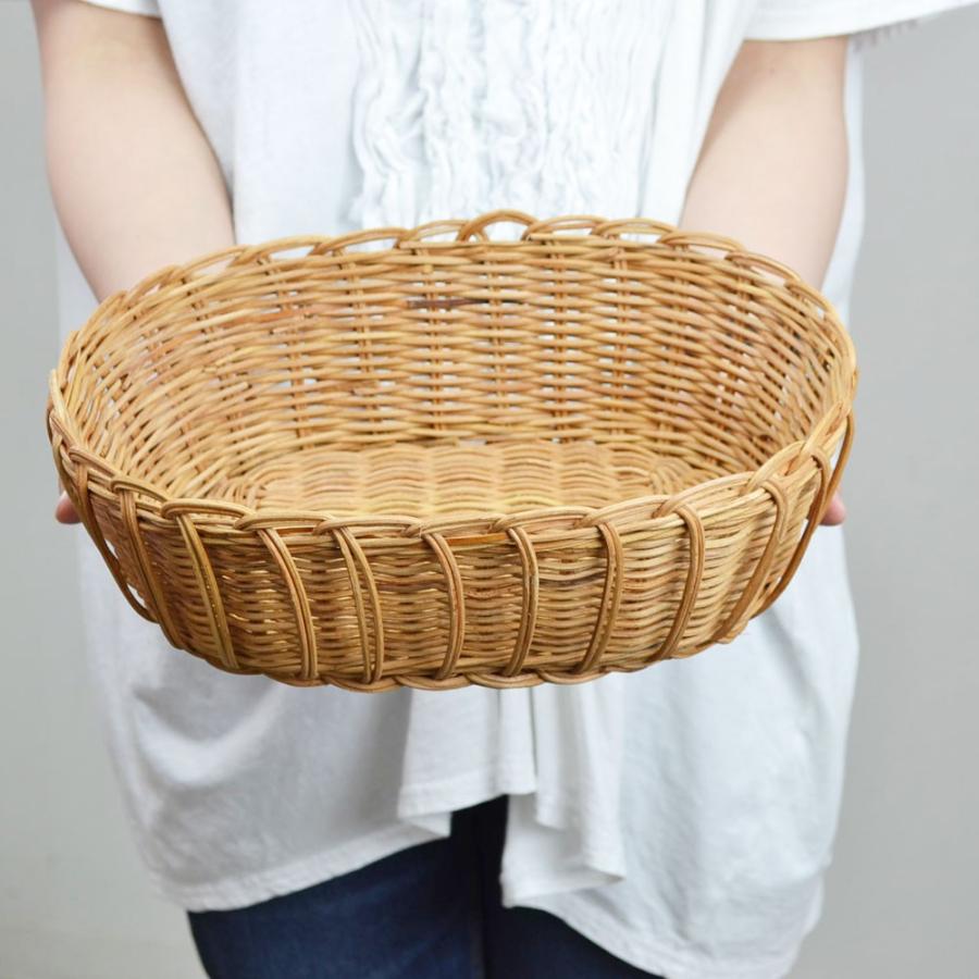 ラタン オーバル かご Mサイズ 籐 薄塗りニス仕上げ : ラタンハウス