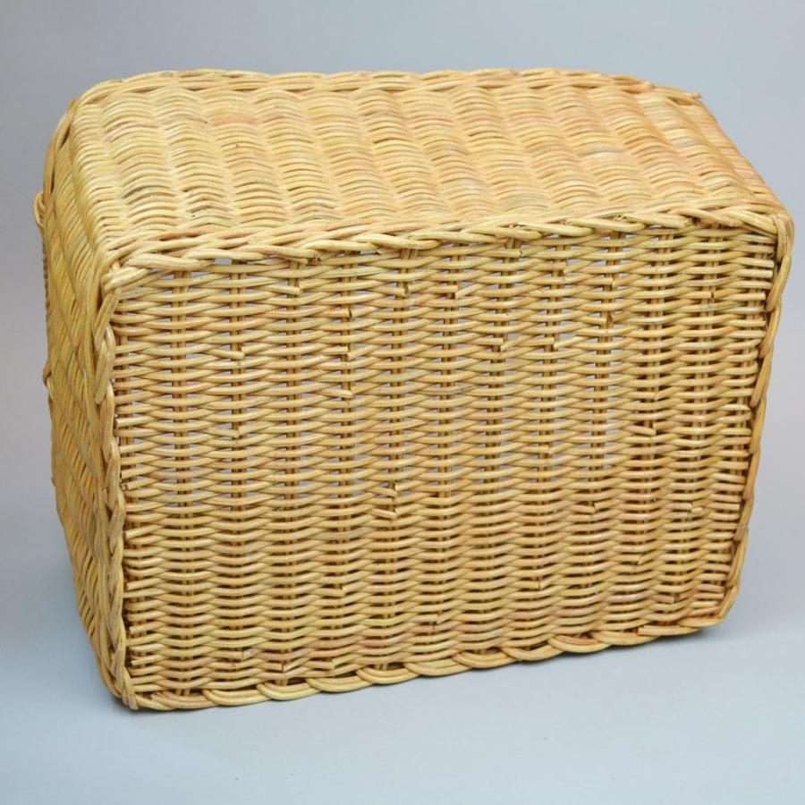 ラタン 角 深型 取っ手付き ランドリーバスケット 脱衣かご : ラタン