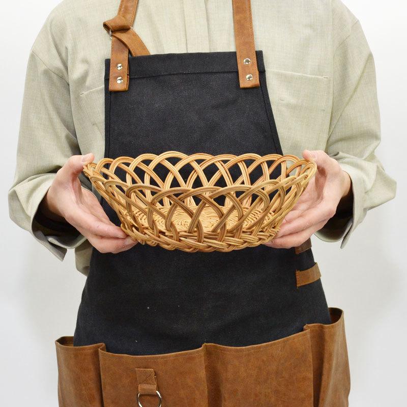 ラタン製 うろこ編み 透かし 丸かご SML セット 収納 : ラタンハウス