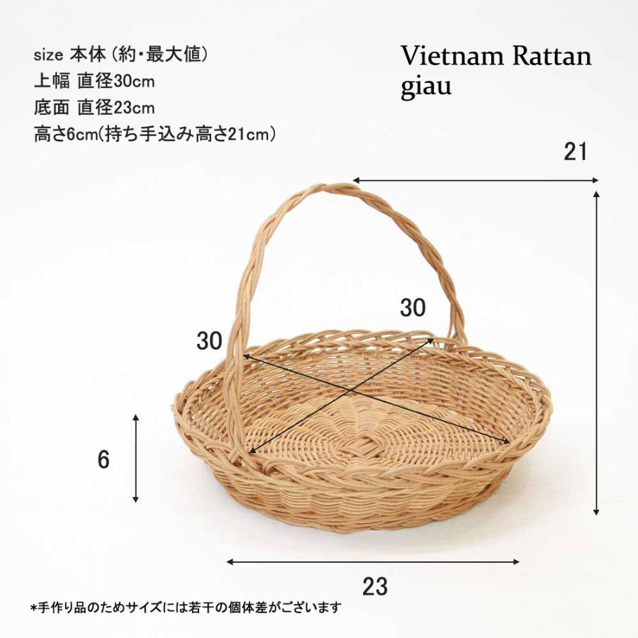 多目的籐製?円形バスケット持ち手付き15個 ラタン製 フラワーバスケット 三つ編みハンドル ラウンド 籠 : ラタン