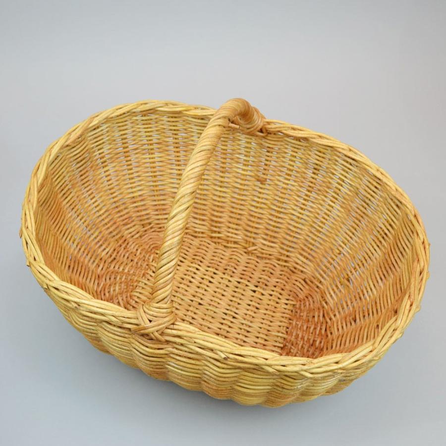 ラタン オーバル1本手 大きめ ピクニックバスケット かご : ラタン