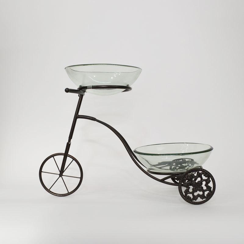 ガラスベース 三輪車 フラワーベース 10mm厚 金魚鉢 魚 : ラタンハウス