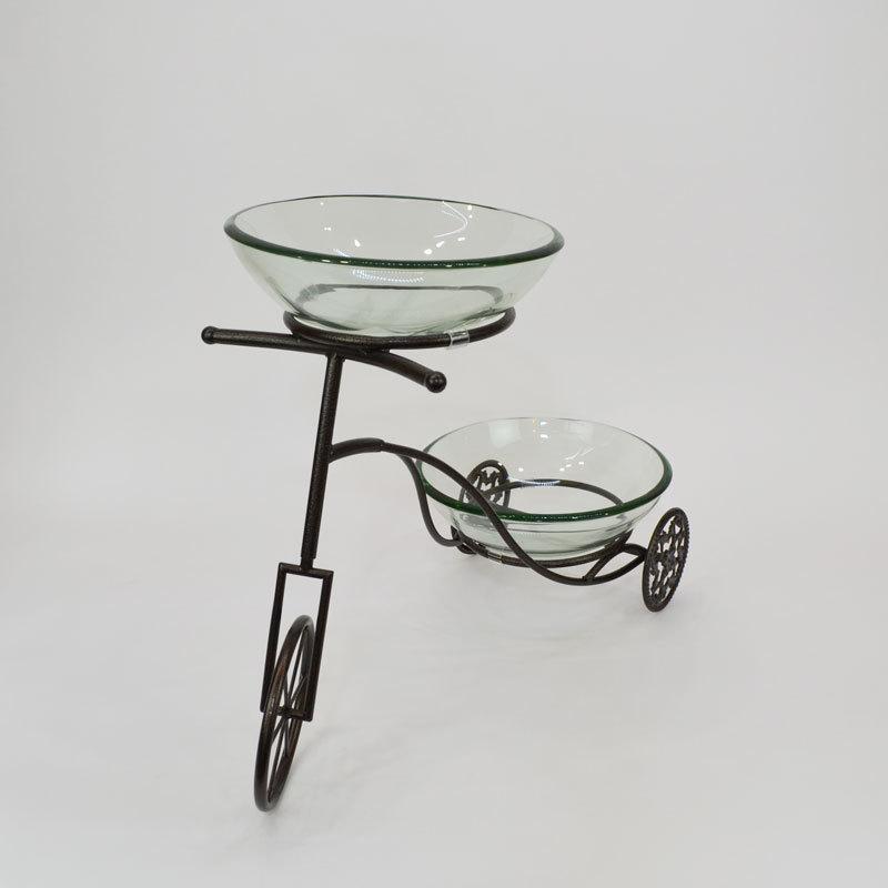 ガラスベース 三輪車 フラワーベース 10mm厚 金魚鉢 魚 : ラタンハウス