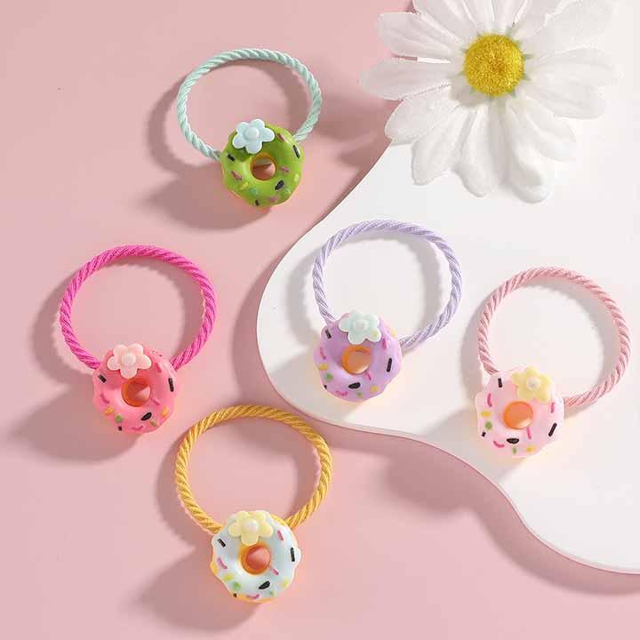 女の子 ドーナツ ヘアゴム 2個セット キッズ ベビー アクセサリー ヘア