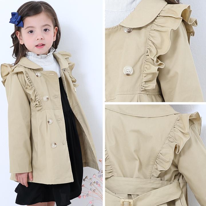 子供服 女の子 肩フリルトレンチコート全2色 春 秋 アウター カジュアル キッズ プチプラ ジュニア おしゃれ 安い 可愛い 新品 かわいい Cmo36 Maison De Ravi 通販 Yahoo ショッピング