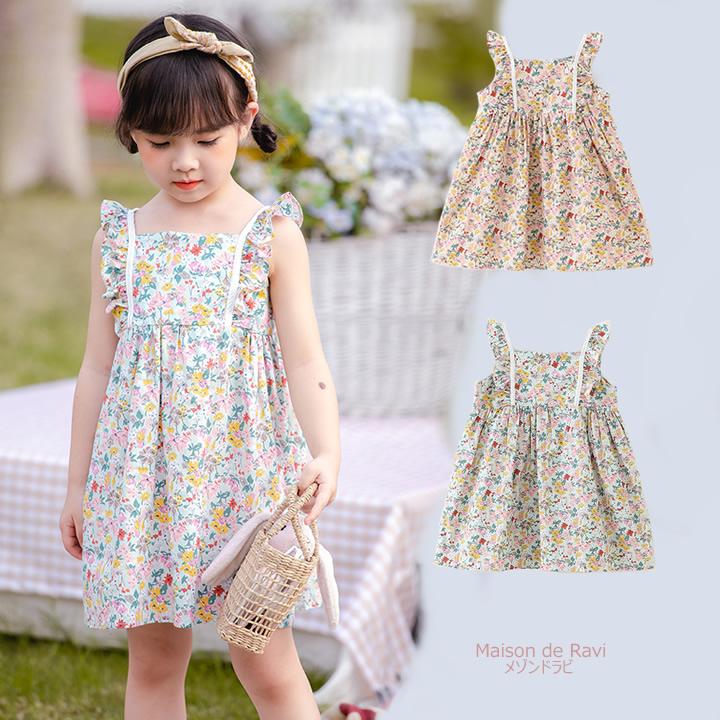 超格安一点 子供服 女の子 花柄フリルチュニックワンピース 全2色 夏 ノースリーブ カジュアル キッズ プチプラ ジュニア おしゃれ 安い 可愛い 新品 かわいい Supplystudies Com