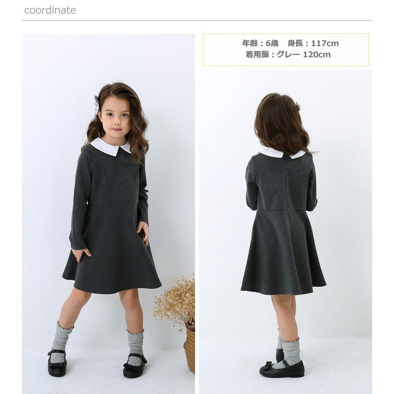 ワンピース 子供服 女の子 フォーマル 長袖 襟 ポケット付き 春 秋 冬 冠婚葬祭 正装 礼服  100cm 110cm 120cm 130cm 140cmメゾンドラビ｜ravi2018｜08