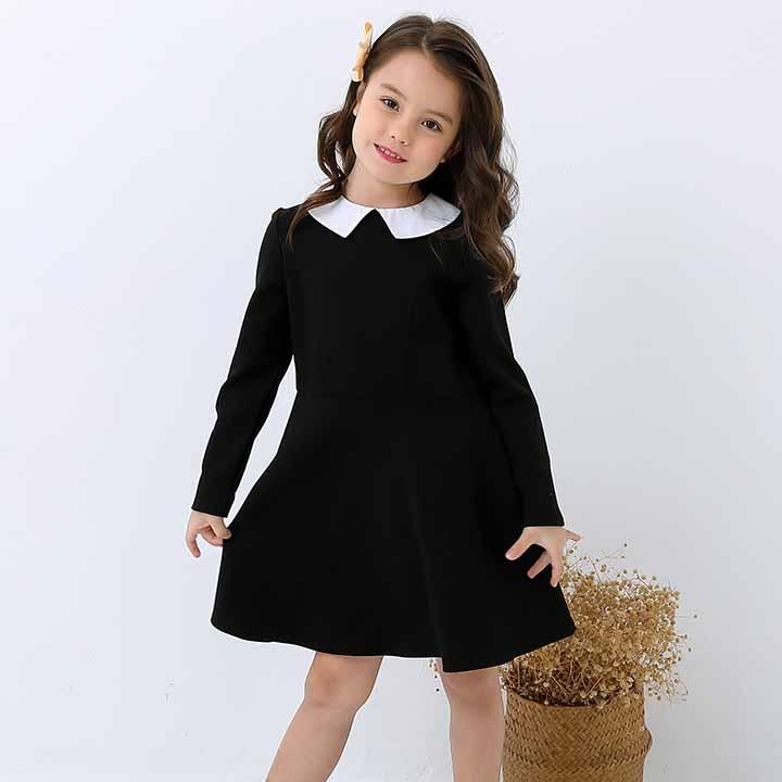 襟付きフォーマルワンピース 子供服 キッズ 女の子 フォーマル 長袖 襟 ポケット付き 春 秋 冬 冠婚葬祭 入学 卒業  100cm 110cm 120cm 130cm 140cm はれのひ | ブランド登録なし | 09