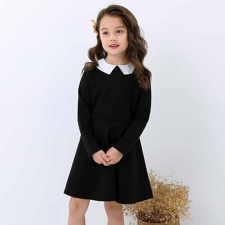 襟付きフォーマルワンピース 子供服 キッズ 女の子 フォーマル 長袖 襟 ポケット付き 春 秋 冬 冠婚葬祭 入学 卒業  100cm 110cm 120cm 130cm 140cm はれのひ | ブランド登録なし | 10