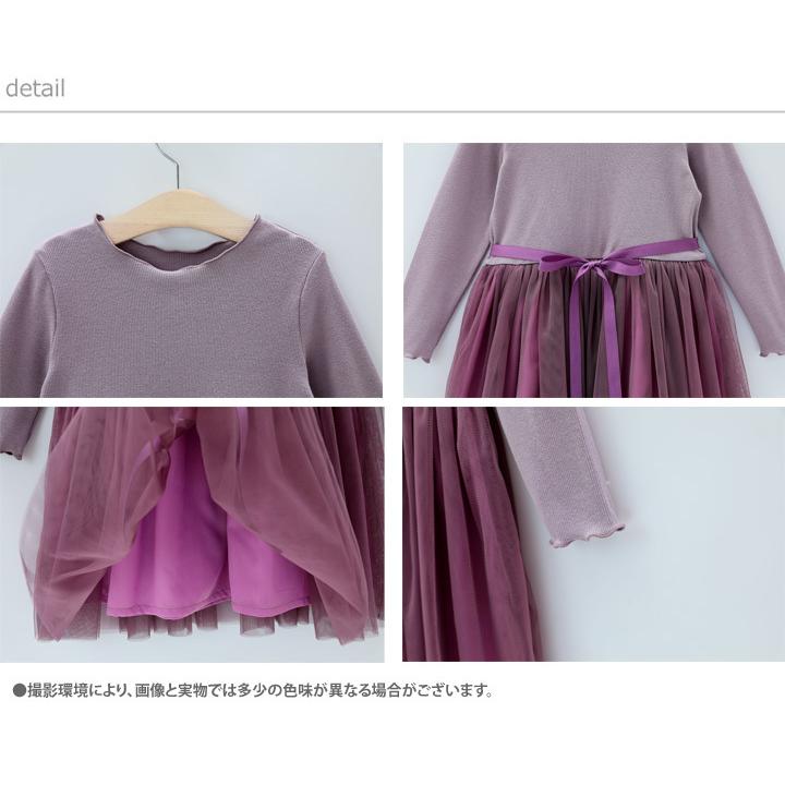 ワンピース 子供服 女の子  長袖 チュール リボン 春 秋 発表会 入学式 100cm 110cm 120cm 130cm 140cm | ブランド登録なし | 18