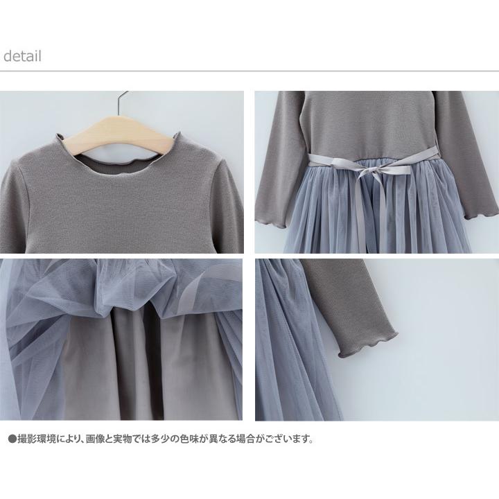 ワンピース 子供服 女の子  長袖 チュール リボン 春 秋 発表会 入学式 100cm 110cm 120cm 130cm 140cm | ブランド登録なし | 20