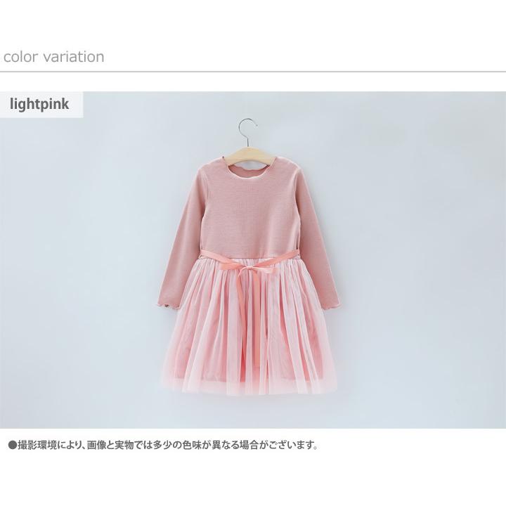 ワンピース 子供服 女の子  長袖 チュール リボン 春 秋 発表会 入学式 100cm 110cm 120cm 130cm 140cm | ブランド登録なし | 16