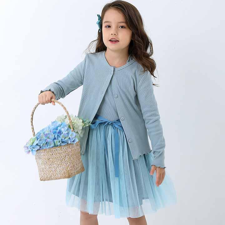 ワンピース 子供服 女の子  長袖 チュール リボン 春 秋 発表会 入学式 100cm 110cm 120cm 130cm 140cm | ブランド登録なし | 09