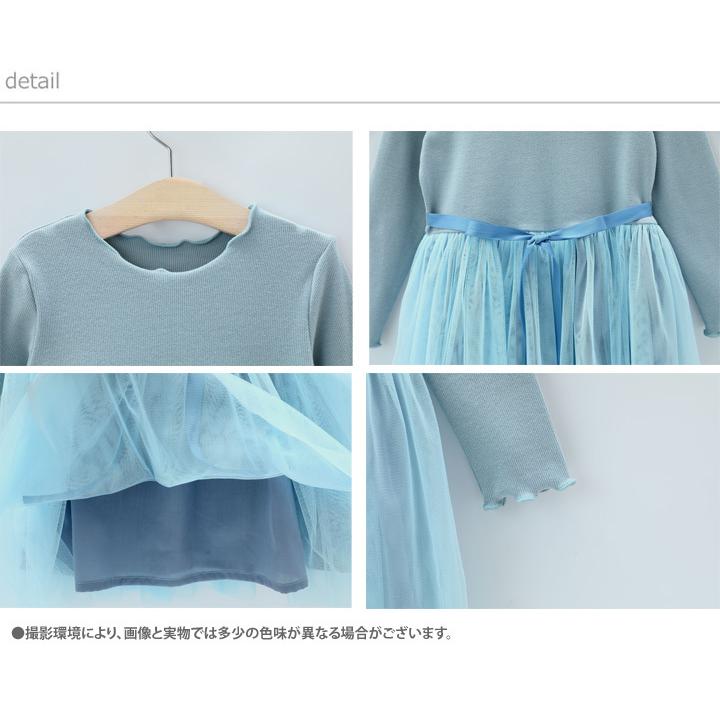 ワンピース 子供服 女の子  長袖 チュール リボン 春 秋 発表会 入学式 100cm 110cm 120cm 130cm 140cm | ブランド登録なし | 17