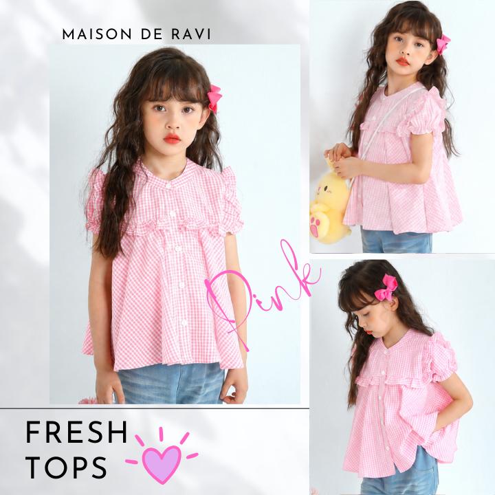 女の子 こども服 子供服 キッズ トップス ブラウス 半袖 シャツ