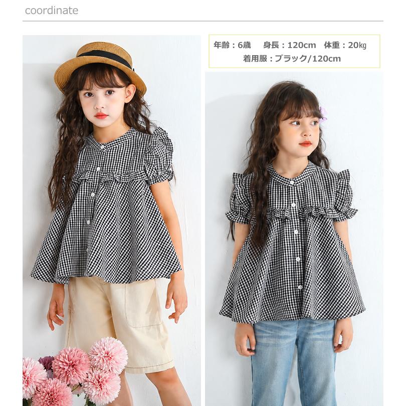 女の子 こども服 子供服 キッズ トップス ブラウス 半袖 シャツ 