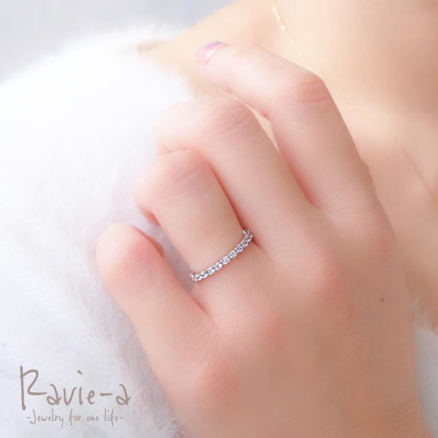 ピンキーリング エタニティリング 極細 シルバー925 プラチナ ピンク