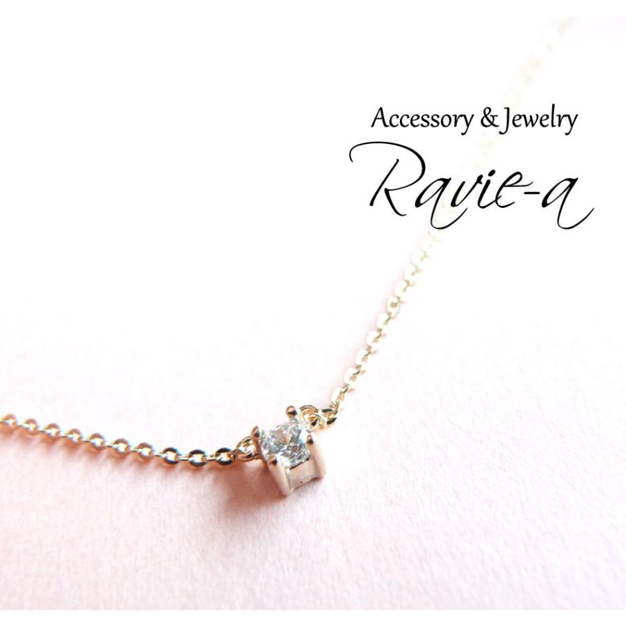 一粒ネックレス シンプル ネックレス オフィス クリア キュービックジルコニア｜raviea-accessory｜05