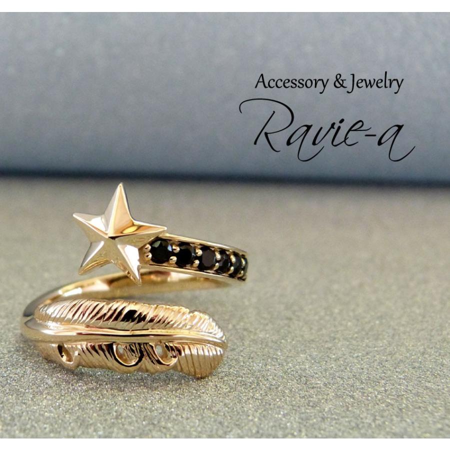 メンズ フェザーリング 羽根 リング 指輪 ゴツめリング オニキス