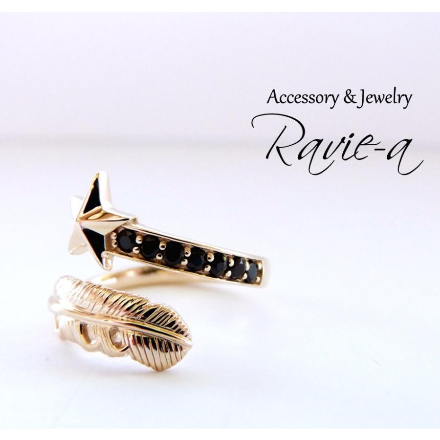 メンズ フェザーリング 羽根 リング 指輪 ゴツめリング オニキス ゴローズ好き｜raviea-accessory｜09