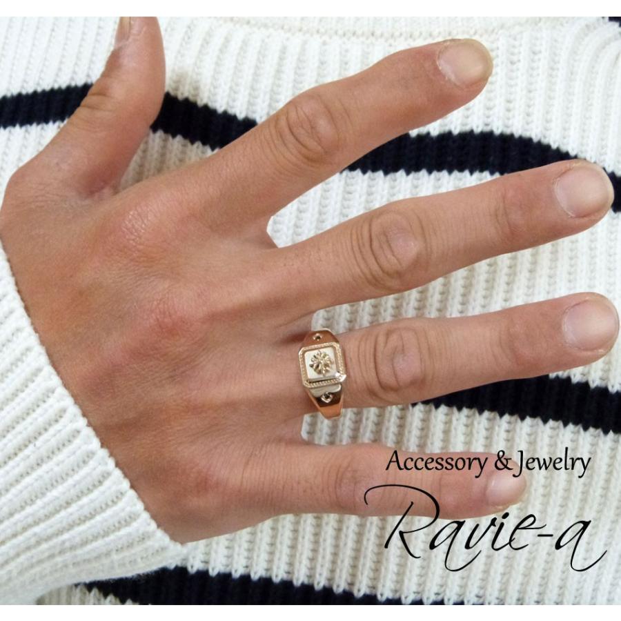 メンズ クロス 指輪 ワイルド ゴツめ k10 イエローゴールド リング