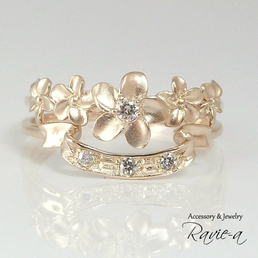 ダイヤモンド 結婚指輪 マリッジリング ハワイアンジュエリー 指輪 k10