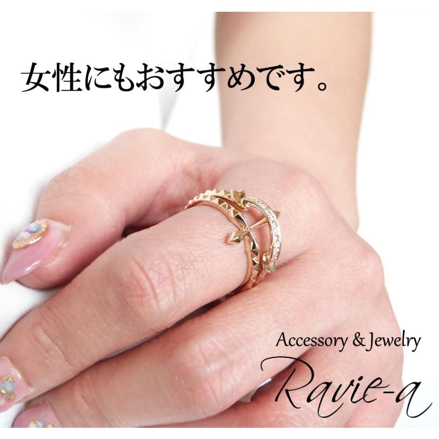 メンズ 指輪 クロス スタッズ リング ダイヤモンド リボン セットリング 2本セット｜raviea-accessory｜06