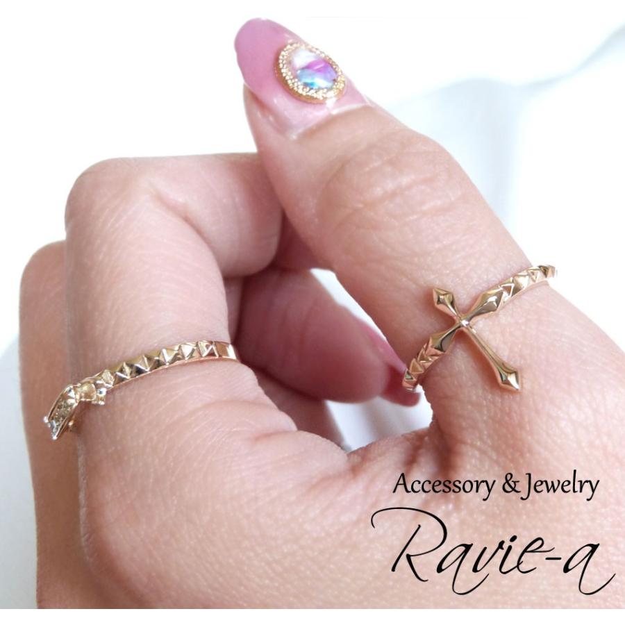 メンズ 指輪 クロス スタッズ リング ダイヤモンド リボン セットリング 2本セット｜raviea-accessory｜07