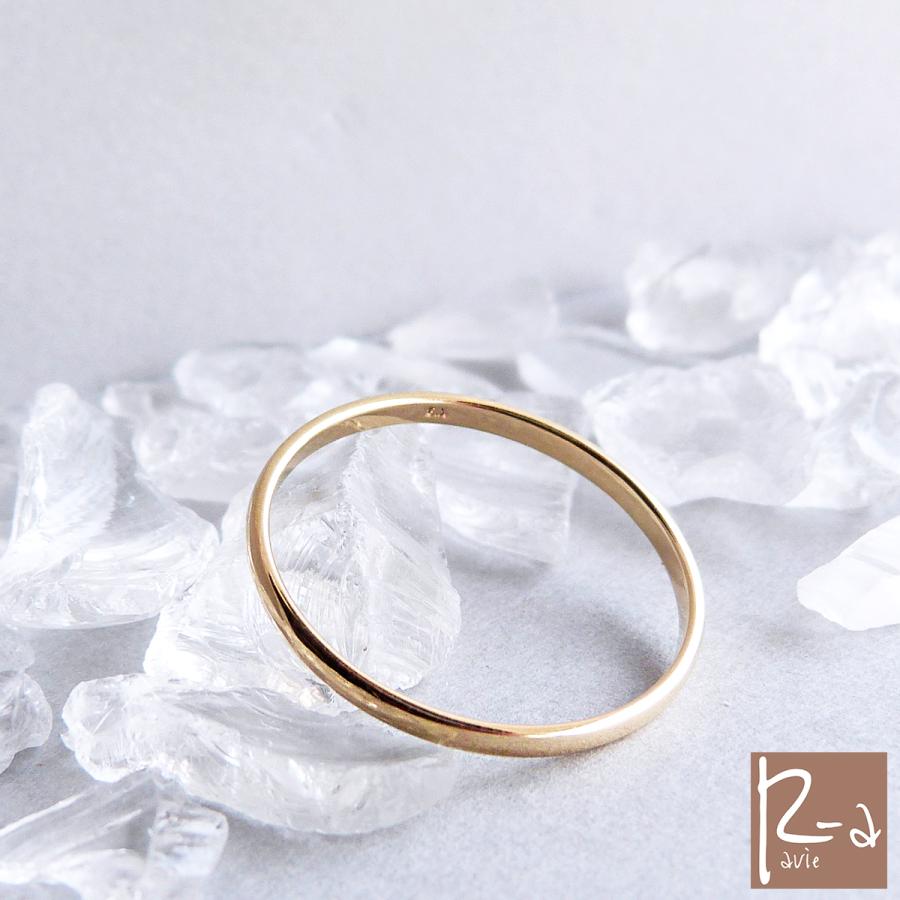 K18YG シンプル 甲丸リング 7〜21号 奇数号 結婚指輪 ペアリング