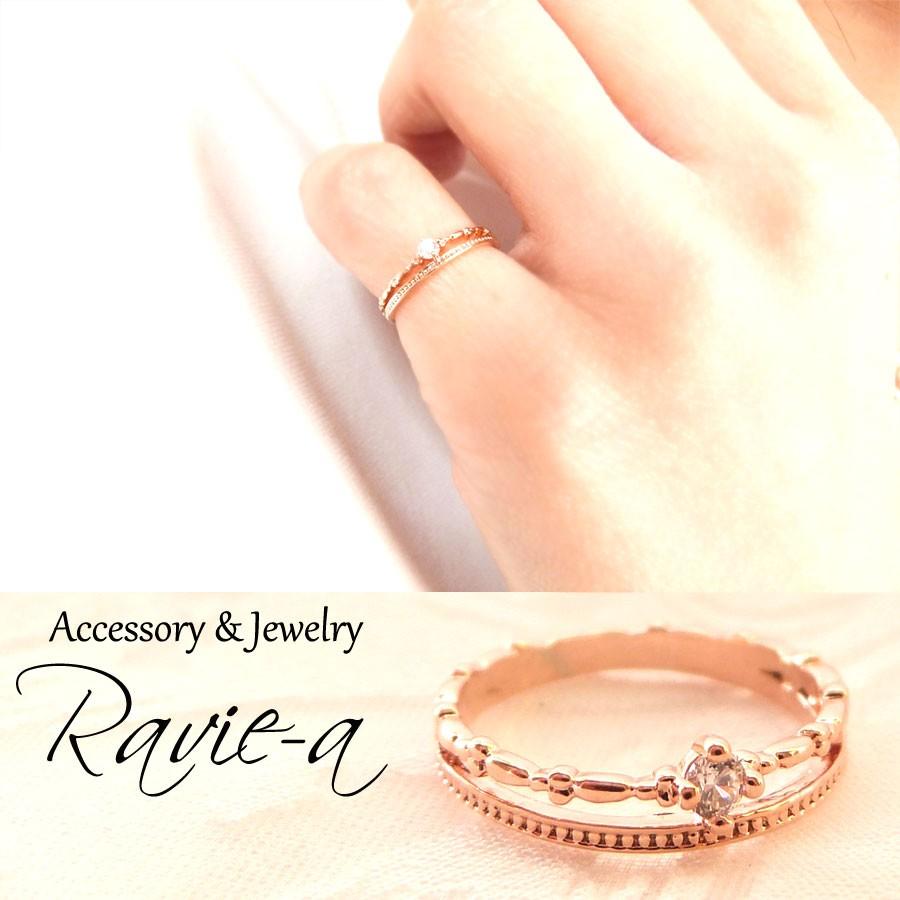 ピンキーリング ピンクゴールド ティアラ リング 3号 5号 華奢リング 人気 Rn2228 K Ravie A Yahoo 店 通販 Yahoo ショッピング