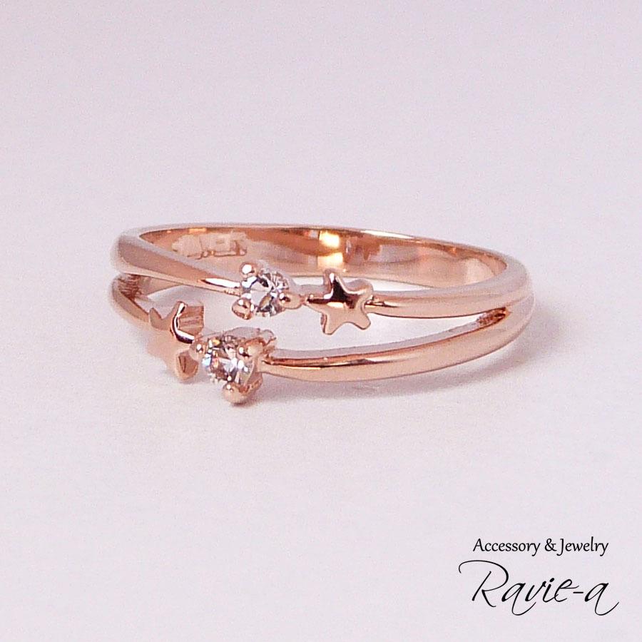Star Jewelry ピンキーリング 2本セット（シルバー925） Star Jewelry ピンキーリング 2本セット（シルバー925） ピアス星